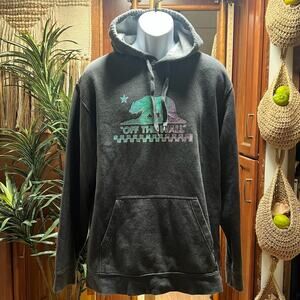VANS Vintage Gray Hoodie Men's L | Teal Purple California Bear Skater Pullover